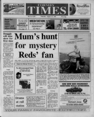 cover page of Formby Times published on August 19, 1993