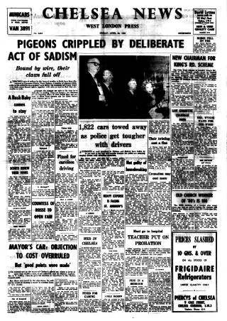 cover page of Chelsea News and General Advertiser published on April 26, 1963
