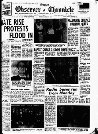 cover page of Burton Observer and Chronicle published on April 25, 1974