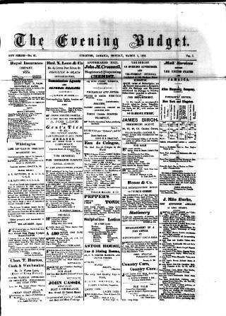 cover page of Budget (Jamaica) published on March 5, 1888