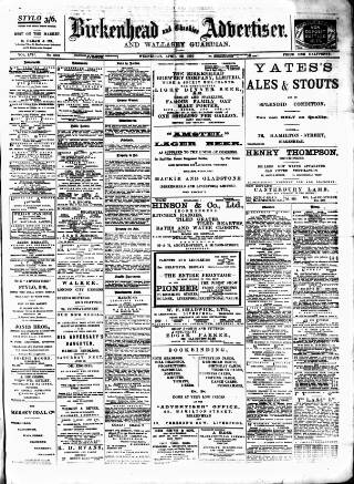 cover page of Birkenhead & Cheshire Advertiser published on April 20, 1910
