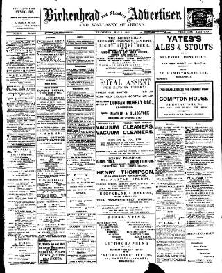 cover page of Birkenhead & Cheshire Advertiser published on May 1, 1912