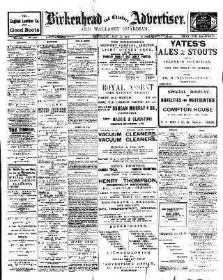 cover page of Birkenhead & Cheshire Advertiser published on May 22, 1912