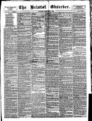 cover page of Bristol Observer published on December 4, 1886