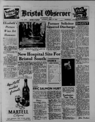 cover page of Bristol Observer published on April 15, 1950