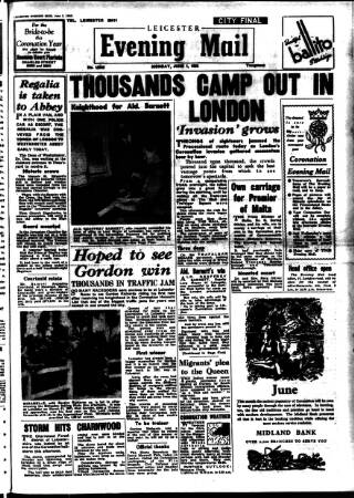 cover page of Leicester Evening Mail published on June 1, 1953