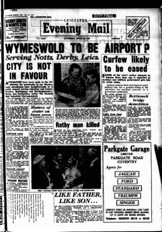 cover page of Leicester Evening Mail published on April 27, 1957