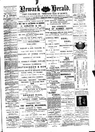 cover page of Newark Herald published on August 8, 1891