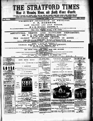 cover page of Stratford Times and South Essex Gazette published on April 17, 1878