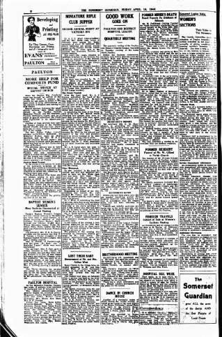 cover page of Somerset Guardian and Radstock Observer published on April 19, 1940