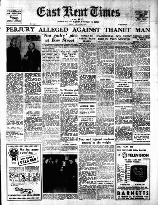 cover page of East Kent Times and Mail published on April 20, 1956