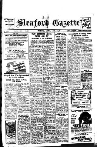cover page of Sleaford Gazette published on April 19, 1946