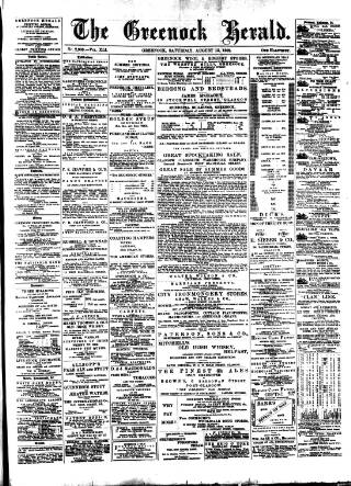cover page of Greenock Herald published on August 13, 1892