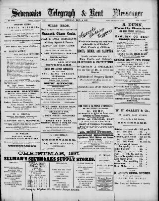 cover page of Kent Messenger published on December 4, 1897