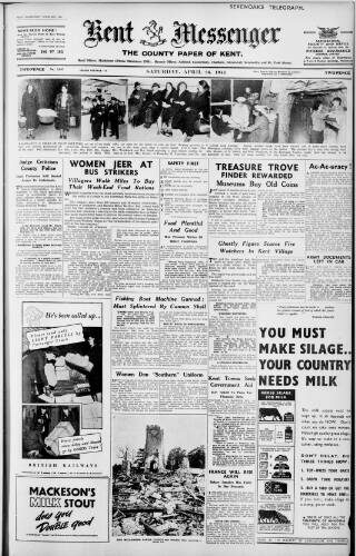 cover page of Kent Messenger published on April 26, 1941