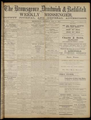 cover page of Bromsgrove & Droitwich Messenger published on May 10, 1913