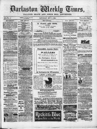 cover page of Darlaston Weekly Times published on May 2, 1885