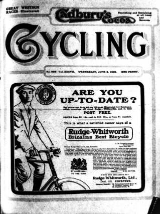 cover page of Cycling published on June 2, 1909