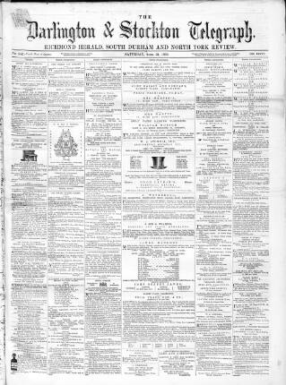 cover page of Darlington & Richmond Herald published on April 24, 1869