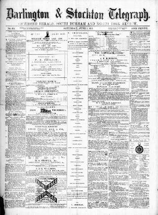 cover page of Darlington & Richmond Herald published on June 1, 1872