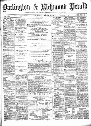 cover page of Darlington & Richmond Herald published on March 29, 1877