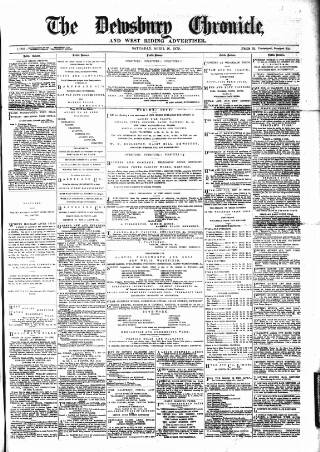 cover page of Dewsbury Chronicle and West Riding Advertiser published on April 26, 1879