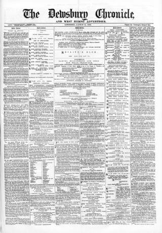 cover page of Dewsbury Chronicle and West Riding Advertiser published on August 11, 1883