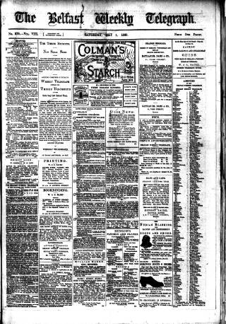 cover page of Belfast Weekly Telegraph published on May 1, 1880