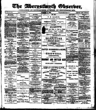 cover page of Aberystwyth Observer published on August 8, 1901