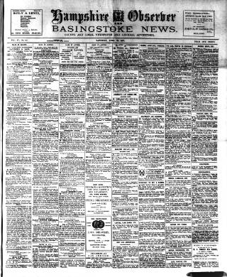 cover page of Hampshire Observer and Basingstoke News published on April 20, 1907