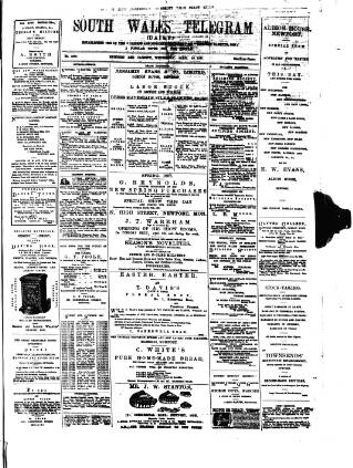 cover page of South Wales Daily Telegram published on April 20, 1887