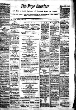 cover page of Mayo Examiner published on June 1, 1878