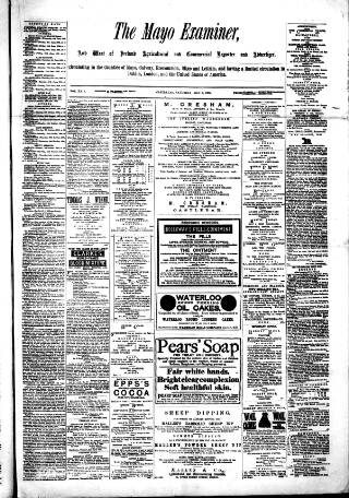 cover page of Mayo Examiner published on May 3, 1890