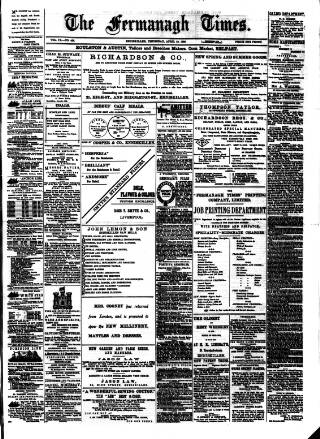cover page of Fermanagh Times published on April 19, 1888