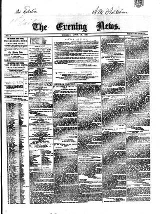 cover page of Evening News (Dublin) published on April 26, 1859