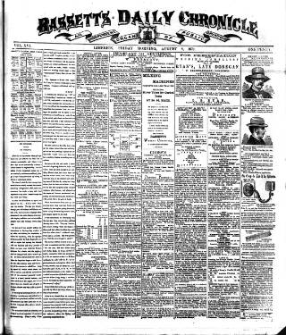 cover page of Bassett's Chronicle published on August 8, 1879