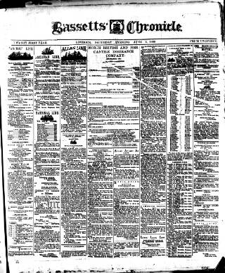 cover page of Bassett's Chronicle published on June 2, 1883
