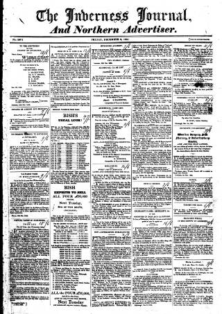 cover page of Inverness Journal and Northern Advertiser published on December 2, 1825