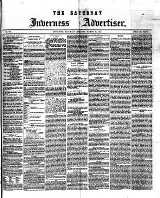 cover page of Saturday Inverness Advertiser published on March 29, 1873