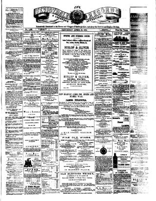 cover page of Teviotdale Record and Jedburgh Advertiser published on April 25, 1885