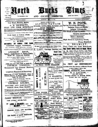 cover page of North Bucks Times and County Observer published on April 20, 1901
