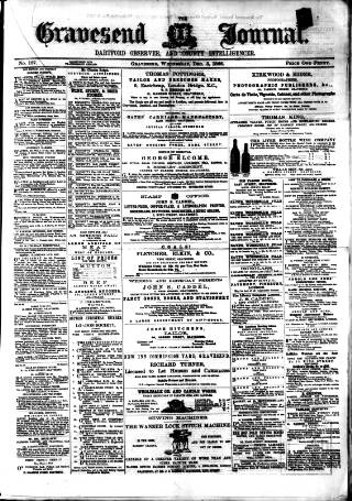 cover page of Gravesend Journal published on December 5, 1866