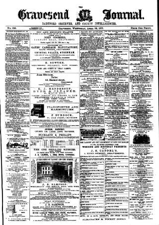 cover page of Gravesend Journal published on April 26, 1871