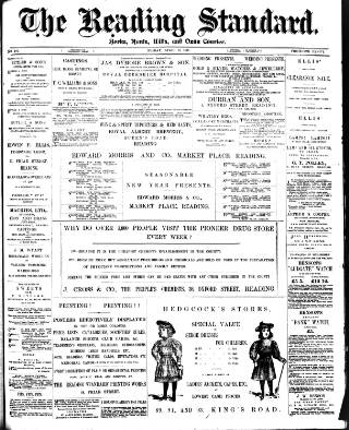 cover page of Reading Standard published on April 19, 1895