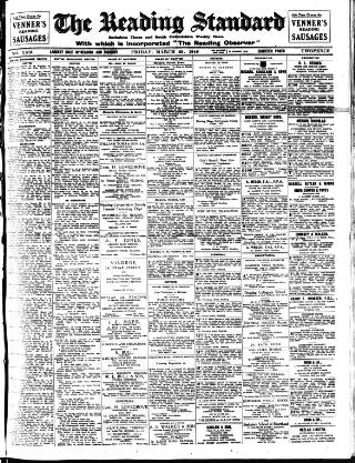 cover page of Reading Standard published on March 29, 1940