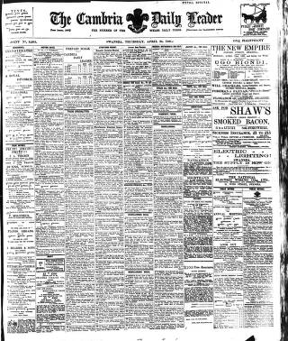 cover page of Cambria Daily Leader published on April 25, 1901