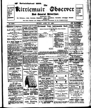 cover page of Kirriemuir Observer and General Advertiser published on April 27, 1923
