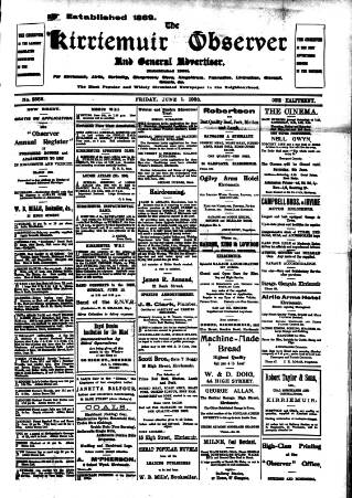 cover page of Kirriemuir Observer and General Advertiser published on June 1, 1928