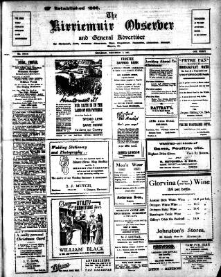 cover page of Kirriemuir Observer and General Advertiser published on December 4, 1947
