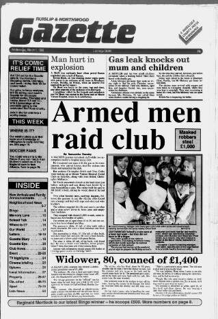 cover page of Ruislip & Northwood Gazette published on March 1, 1989